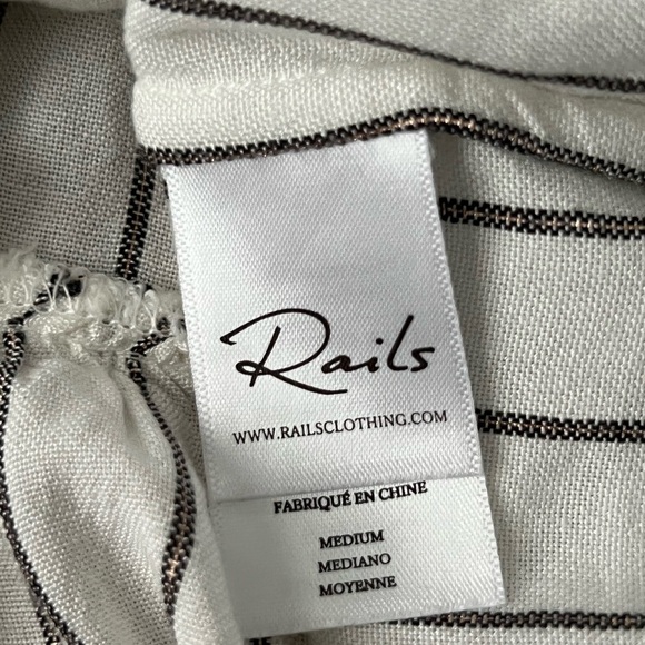 Rails Ruby Button Down Peplum Shirt in San Marino Stripe | Small - Picture 6 of 7